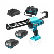 Dedra Set Pistol pentru tub silicon capacitate 300 ml SAS+ALL cu 2 acumulatori Li-Ion 18V 2.0Ah incarcator 60W si geanta